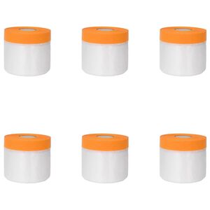 vidaXL Dust Sheet with Adhesive Tape 6 pcs Transparent 55 x 3300 cm