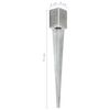 vidaXL Ground Spikes 6 pcs Silver 9x9x75 cm Galvanised Steel