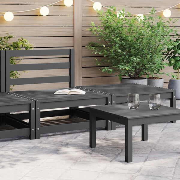 vidaXL 2 Piece Garden Lounge Set Grey Solid Pinewood