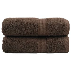 vidaXL Premium Wash Towels "SOLUND" 2 pcs Brown 30x30 cm 600 gsm