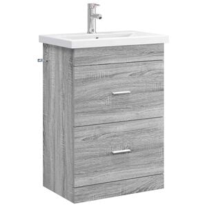 vidaXL Bathroom Furniture Set Grey Sonoma 61 x 40 x 84.5 cm