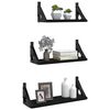 vidaXL 3 Piece Wall Shelf Set Black Engineered Wood