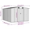 vidaXL Garden Shed 257x298x178 cm Metal Grey