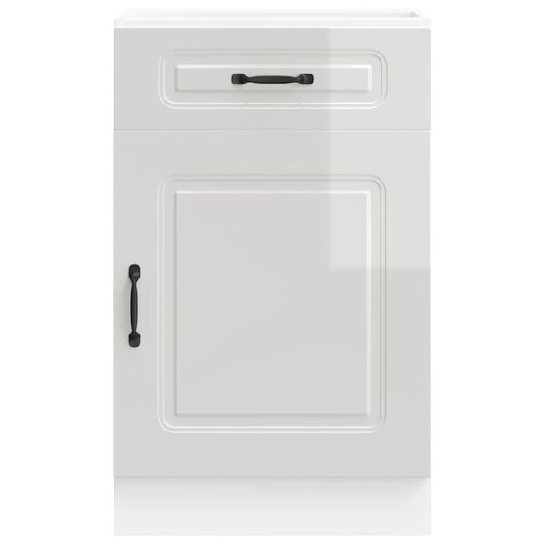 vidaXL Kitchen Base Cabinet Kalmar High Gloss White Engineered Wood