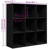 vidaXL Book Cabinet Black 98x29x97.5 cm Engineered Wood