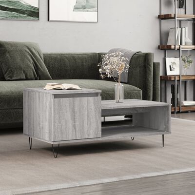 vidaXL Coffee Table Grey Sonoma 100x50x45 cm Engineered Wood