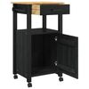 vidaXL Kitchen Trolley Plain Black