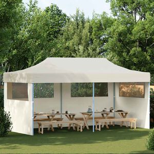 vidaXL Gazebos 14 pcs Cream with Blue Frame Oxford Fabric