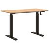 vidaXL Desk with Storage Black and Natural 120 x 60 cm Solid Oak Wood