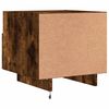 vidaXL Bedside Cabinet with LED Lights Smoked Oak 40x39x37 cm