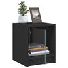vidaXL Bedside Cabinet with Glass Door Black 35x37x42 cm