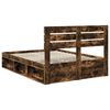 vidaXL Bed Frame Smoked Oak 140 x 190 cm Solid Pine Wood