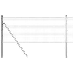 vidaXL Fence Post Silver