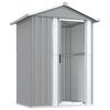 vidaXL Garden Shed Grey 126x97.5x177 cm Galvanised Steel