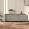 vidaXL 3 Piece Sideboard Grey Sonoma Engineered Wood