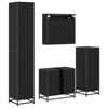 vidaXL Bathroom Furniture Set 4 pcs Black Oak Engineered Wood