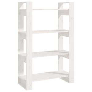 vidaXL Book Cabinet/Room Divider White 80x35x125 cm Solid Wood Pine