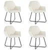 vidaXL Dining Chair | Set of 4 | Cream | Velvet | Standard | Ergonomic