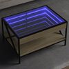 vidaXL Coffee Table with Infinity LED Sonoma Oak 70x50x38 cm