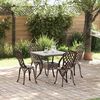 vidaXL Garden Table Set 5 pcs Bronze Cast Aluminium