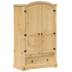 vidaXL Wardrobe "Corona" 101x52x170 cm Solid Wood Pine