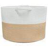 vidaXL Laundry Basket Beige and White Ø55x36 cm Cotton