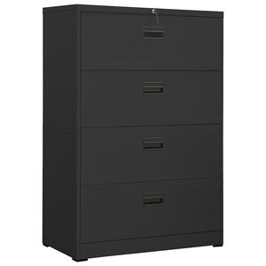 vidaXL Filing Cabinet | Anthracite | Steel | Large | Ball-Bearing