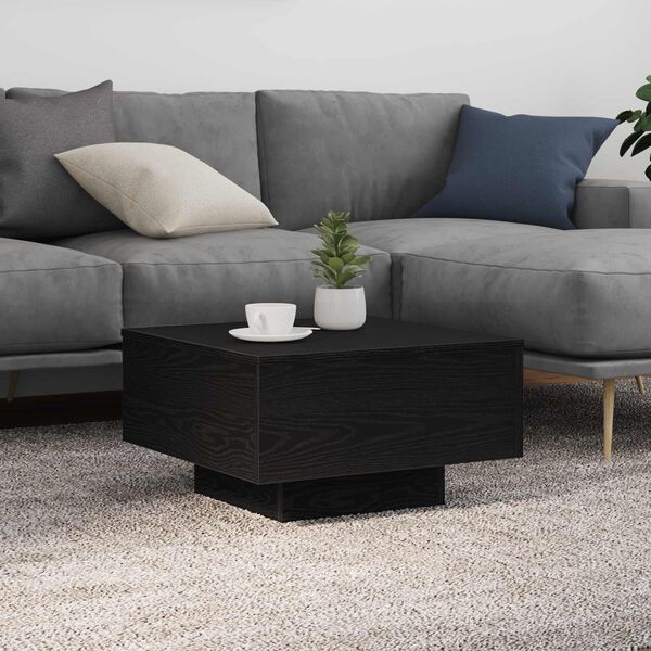 vidaXL Coffee Table Black Oak 55 x 55 x31 cm Engineered Wood