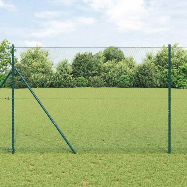 vidaXL Hexagon Fence Green 1.5 x 10 m Steel