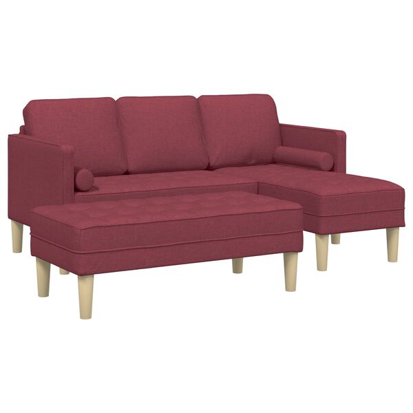 vidaXL Sofa Set 2 pcs Wine red 173 x 131 x 67 cm Fabric