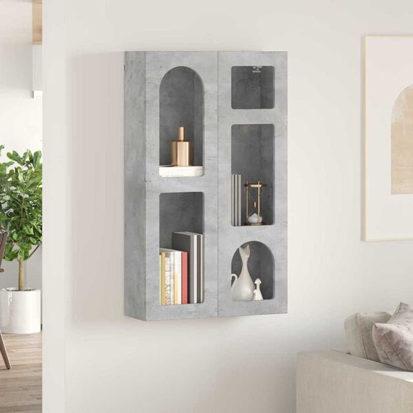 vidaXL Hanging Cabinet Concrete Grey 59 x 20 x 100 cm Engineered Wood