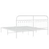 vidaXL Metal Bed Frame without Mattress with Headboard White 183x203cm