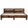 vidaXL Bed Frame with LED without Mattress Smoked Oak 160x200 cm