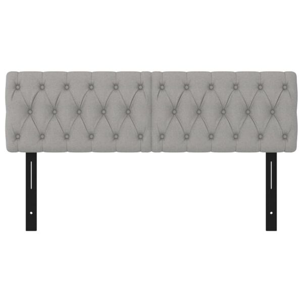 vidaXL Headboards 2 pcs Light Grey 72x7x78/88 cm Fabric
