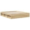 vidaXL Bed Frame with Headboard Sonoma 180 x 200 cm Solid Pine Wood