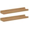 vidaXL Wall Shelf with Shelf 2 pcs Brown 40 x 9 x 3 cm Engineered Wood