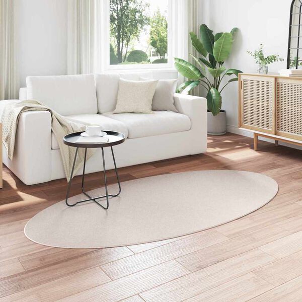 vidaXL Area Rugs Oval HUARTE Sand 100 x 200 cm 100% Polyester