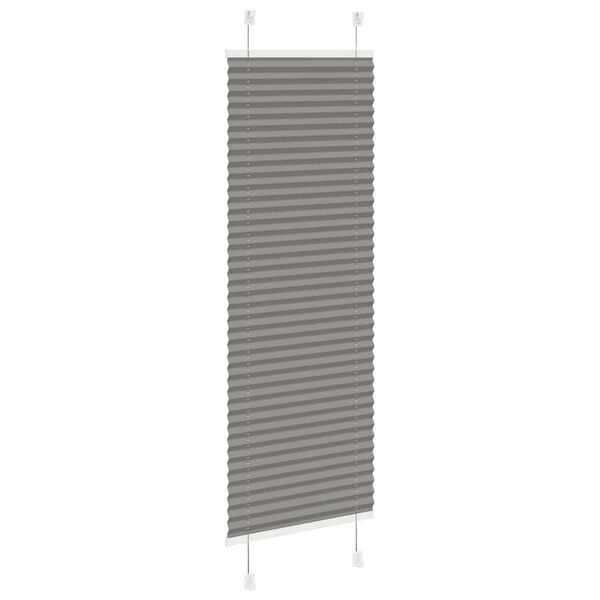 vidaXL Pleated Blind Anthracite 45x100 cm Fabric Width 44.4 cm Polyester