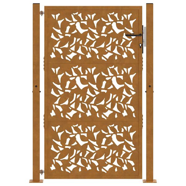 vidaXL Garden Gate 100x150 cm Weathering Steel Leaf Design