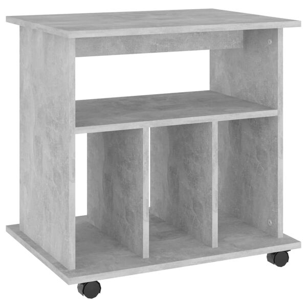 vidaXL Rolling Cabinet Concrete Grey 60x45x60 cm Engineered Wood
