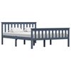 vidaXL Bed Frame without Mattress Grey Solid Pine Wood 140x200 cm (283229+321989)