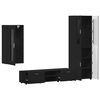 vidaXL TV Cabinet Set with Drawer FLORIN Black Engineered Wood