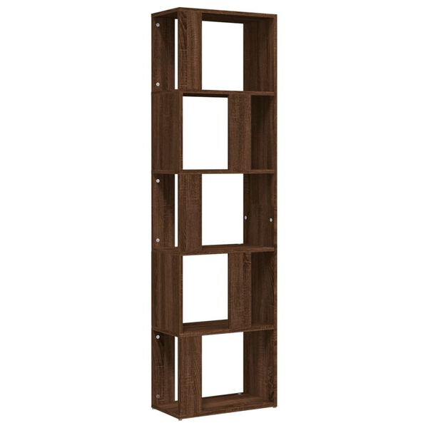 vidaXL Book Cabinet Brown Oak 45x24x160 cm Engineered Wood