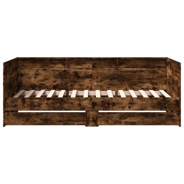 vidaXL Daybed with Drawers without Mattress Smoked Oak 90x200 cm