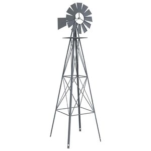 vidaXL Windmill Grey 84 x 68 x 245 cm Iron
