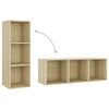 vidaXL TV Cabinets 4 pcs Sonoma Oak 107x35x37 cm Engineered Wood