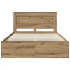vidaXL Bed Frame Artisian Oak 140 x 200 cm Solid Pine Wood