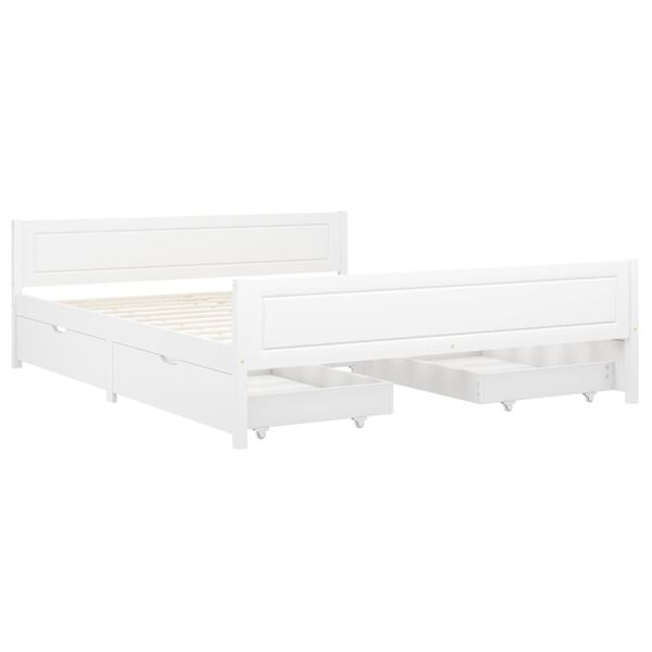 vidaXL Bed Frame without Mattress White Solid Wood Pine 160x200 cm