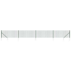 vidaXL Wire Mesh Fence with Spike Anchors Green 1,1x10 m