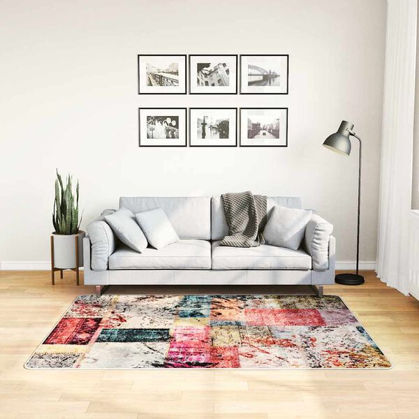 vidaXL Rug Washable Patchwork Multicolour 120x170 cm Anti Slip